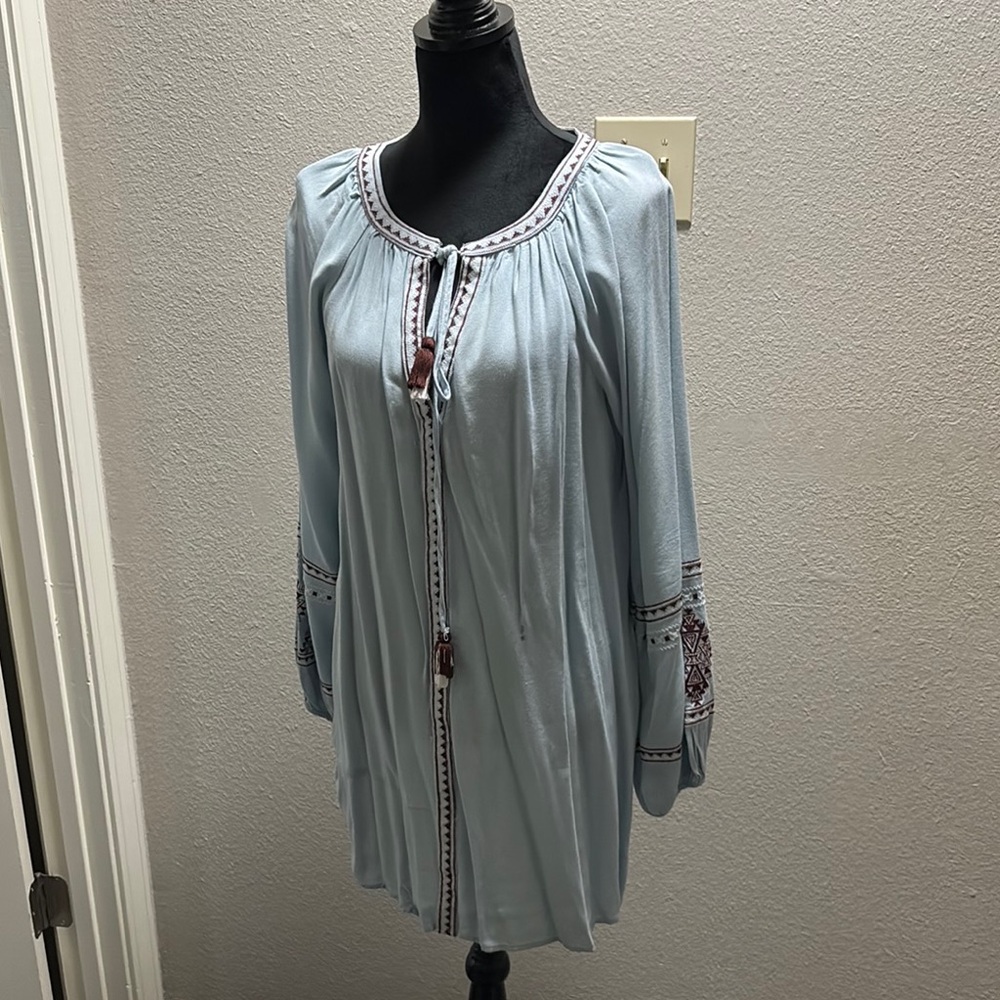 Women's Light Blue Bohemian Dress but can also be worn as a Top